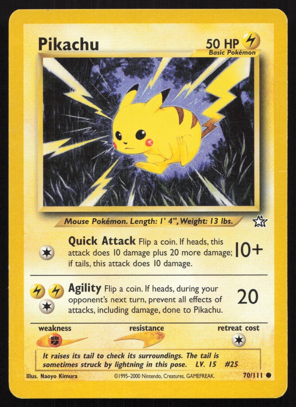 Pikachu 70/111 Common Neo Genesis Pokemon Unlimited LP