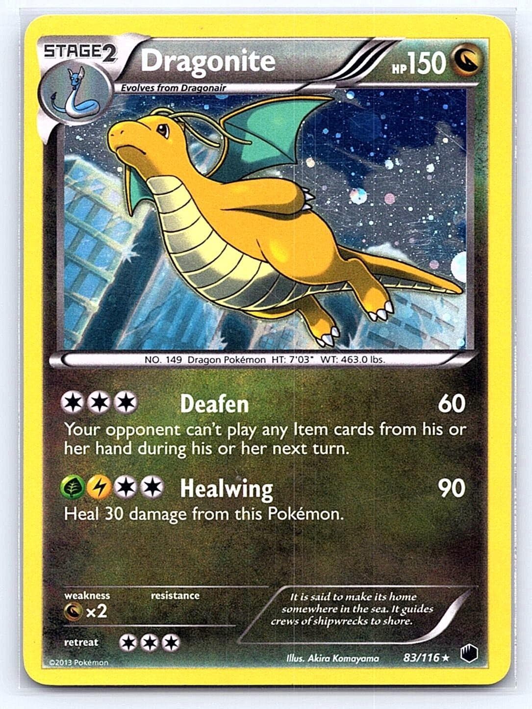 Dragonite 83/116 Holo Rare Plasma Freeze Pokemon Lightly Played