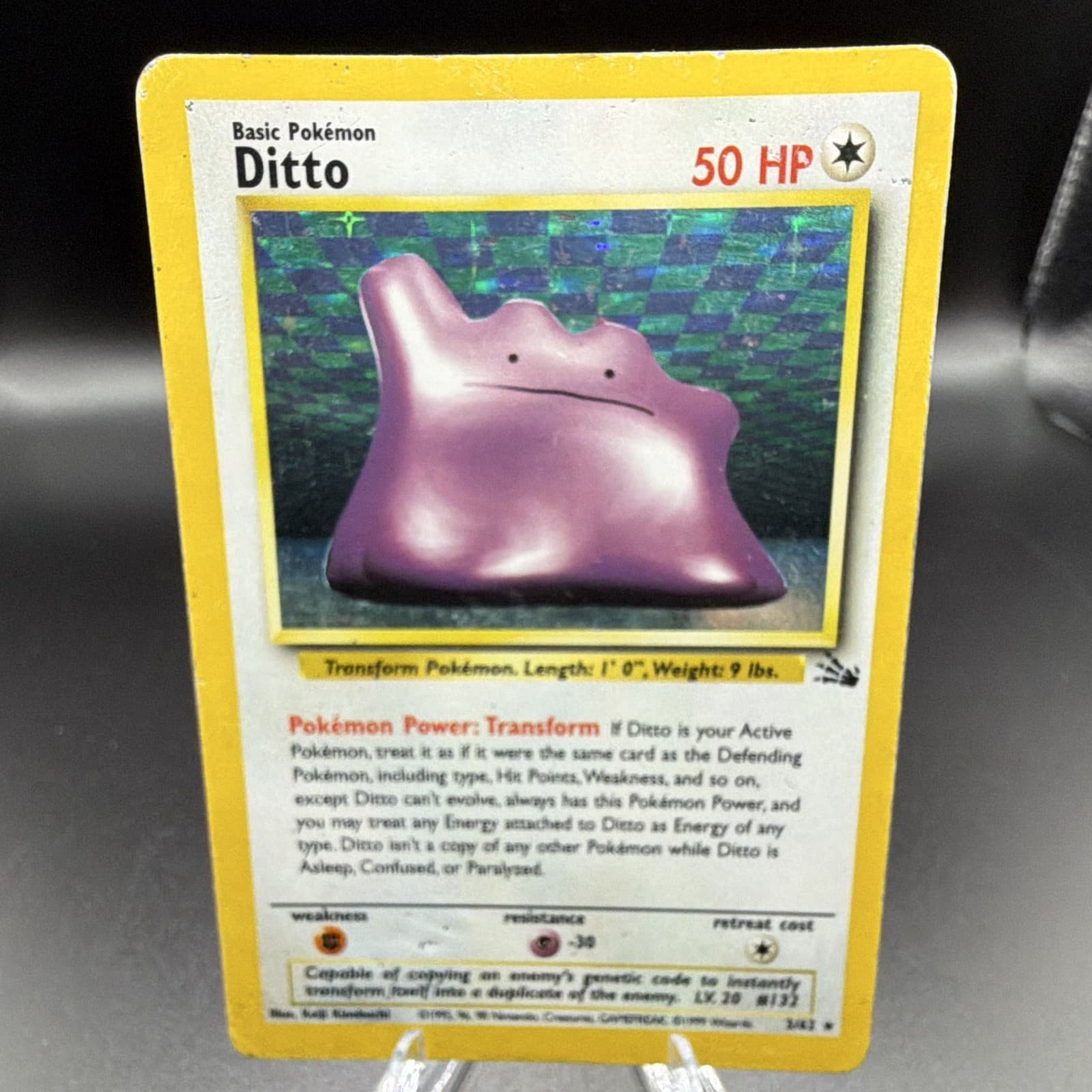 Wizards of the Coast Ditto 3/62 Fossil Unlimited Holo Rare ENG HP50 Basic