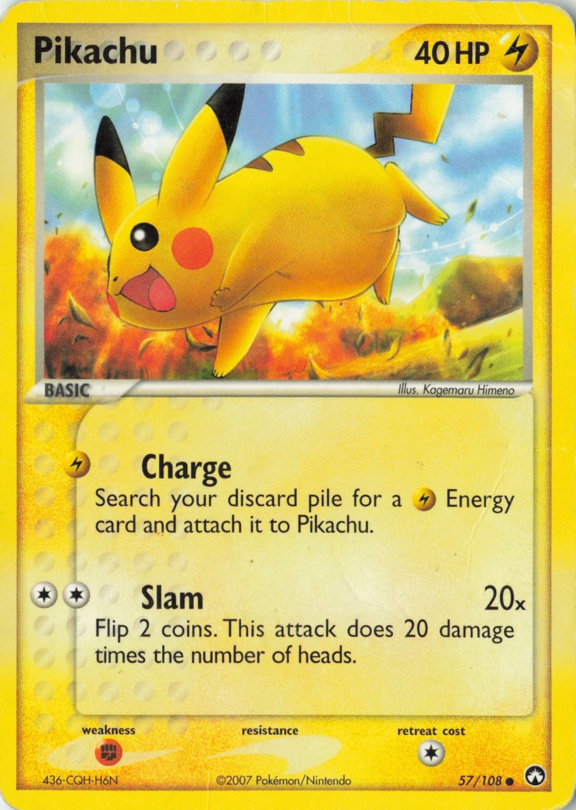 2007 Power Keepers Pikachu #57/108 Common