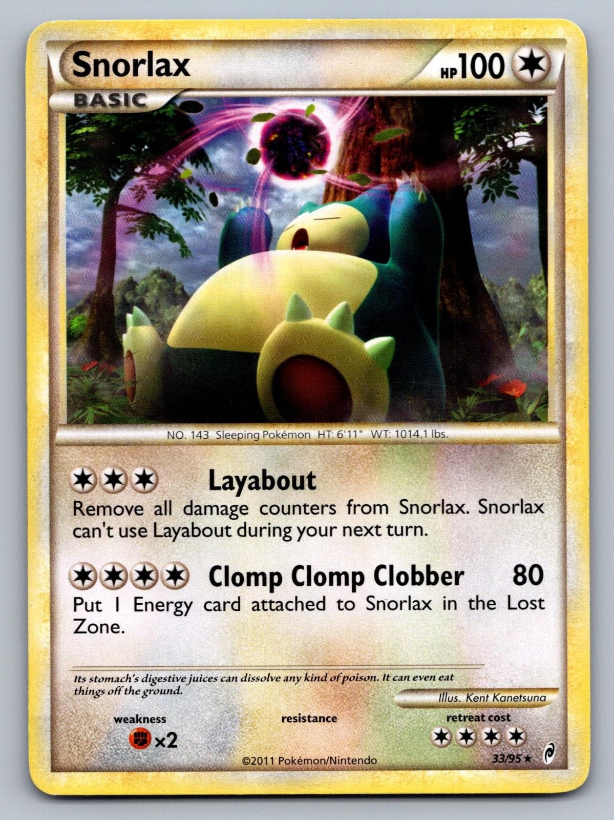Snorlax 33/95 Rare Call of Legends Pokemon LP