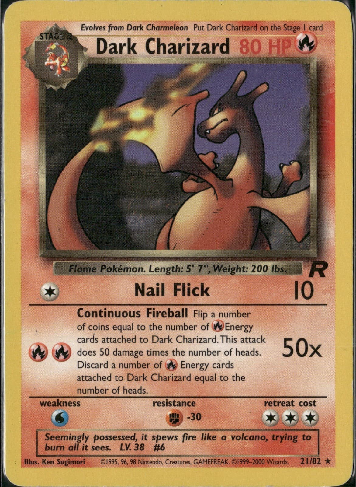 Dark Charizard (21) Rare Team Rocket 21/82 LP