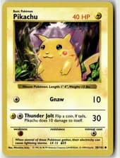 Pikachu (Red Cheeks) Common Base Set (Shadowless) 058/102 Unlimited NM