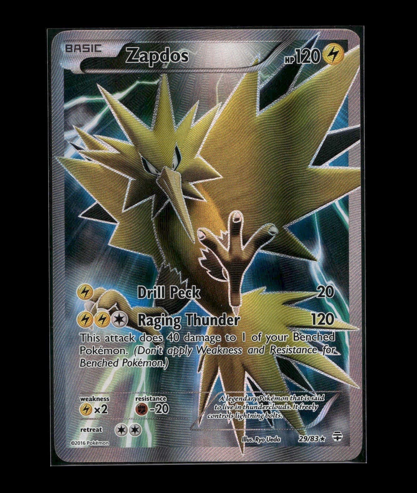 Zapdos 29/83 Holo Rare Generations Pokemon TCG LP