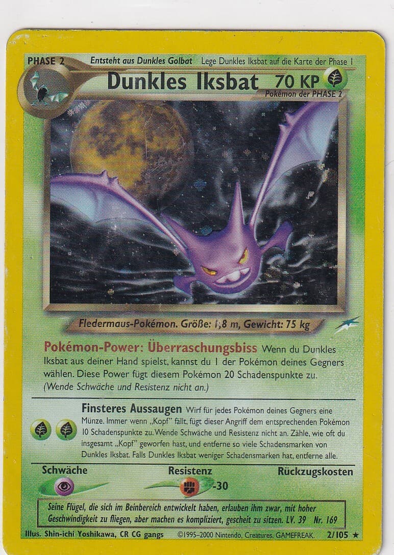 Pokemon Card Neo Destiny No. 2/105 Dark Crobat Holo German