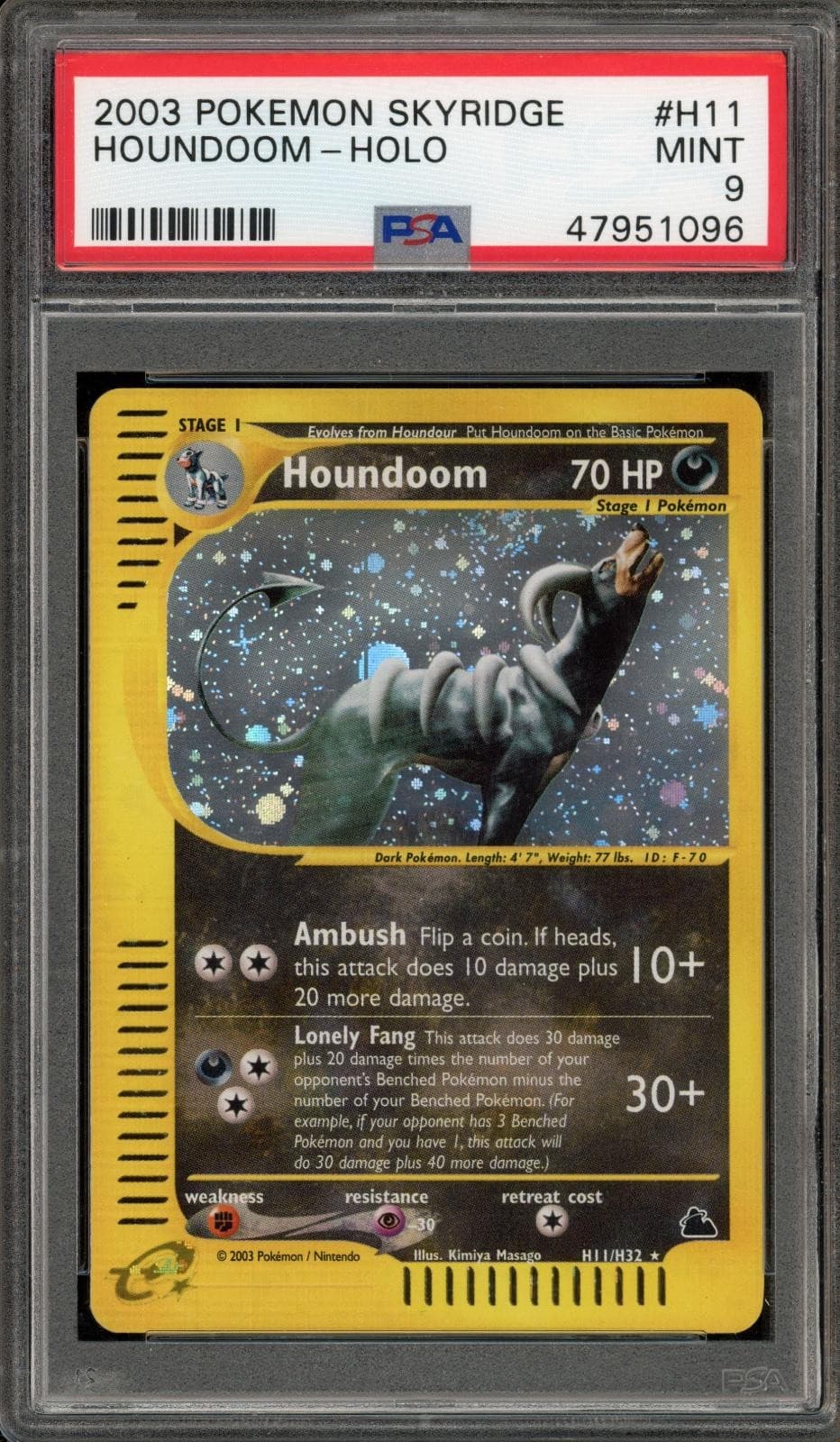 Pokemon Houndoom Holo Skyridge H11/144 PSA 9 Mint