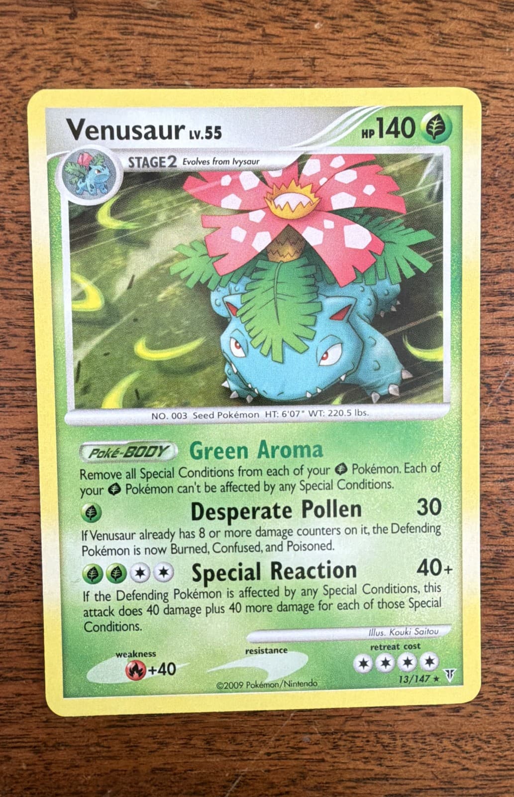 2009 Pokemon Venusaur (DPPt Supreme Victors) 013/147 Deck Exclusives Regular LP
