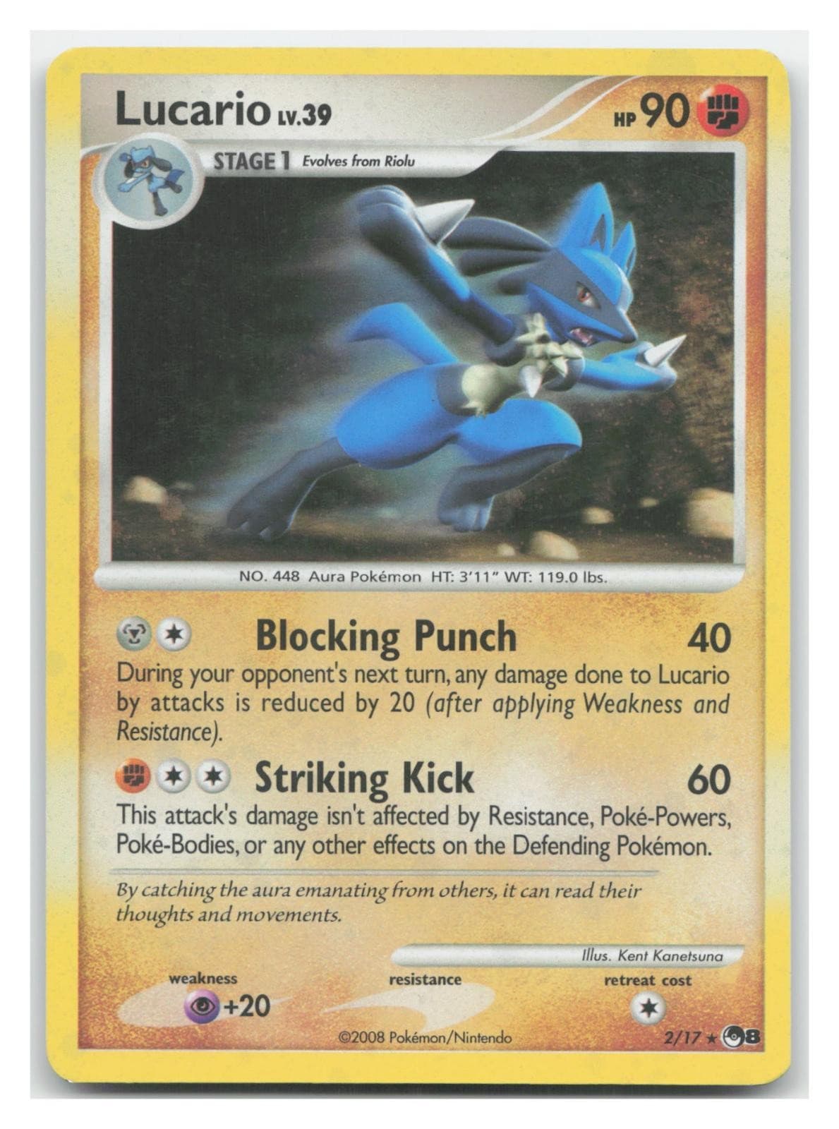 Lucario 2/17 POP Series 8 Pokemon Holo Lightly Played