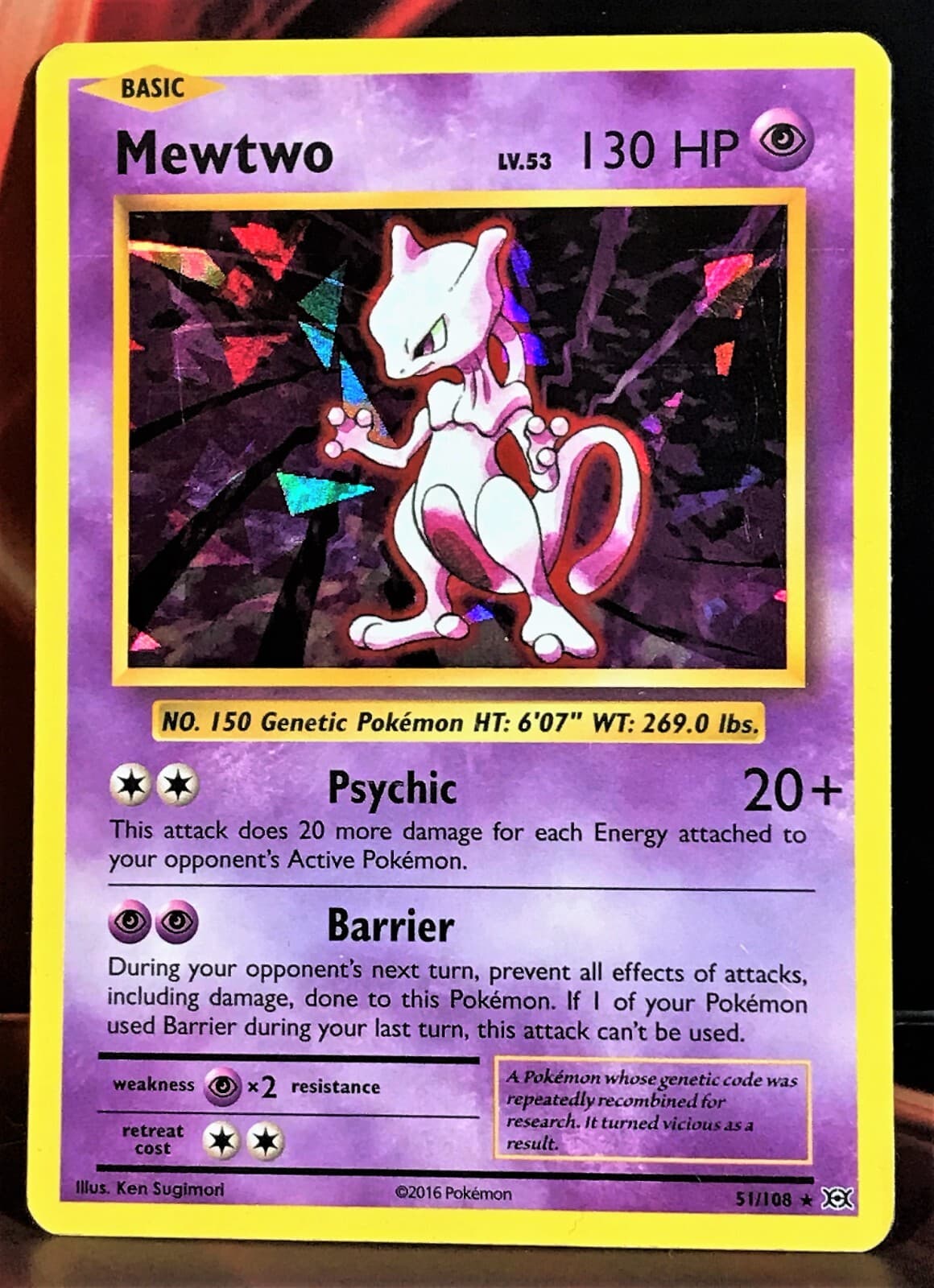 Pokemon TCG - Mewtwo 51/108 (Cracked Ice Holo) XY Deck Exclusives Holo