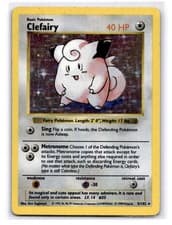 Clefairy Holo Rare Base Set (Shadowless) 005/102 Heavily Played-Damaged