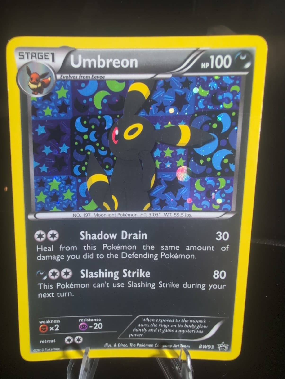 Pokemon Black and White BW93 Umbreon Promo Holo Card Black Star 