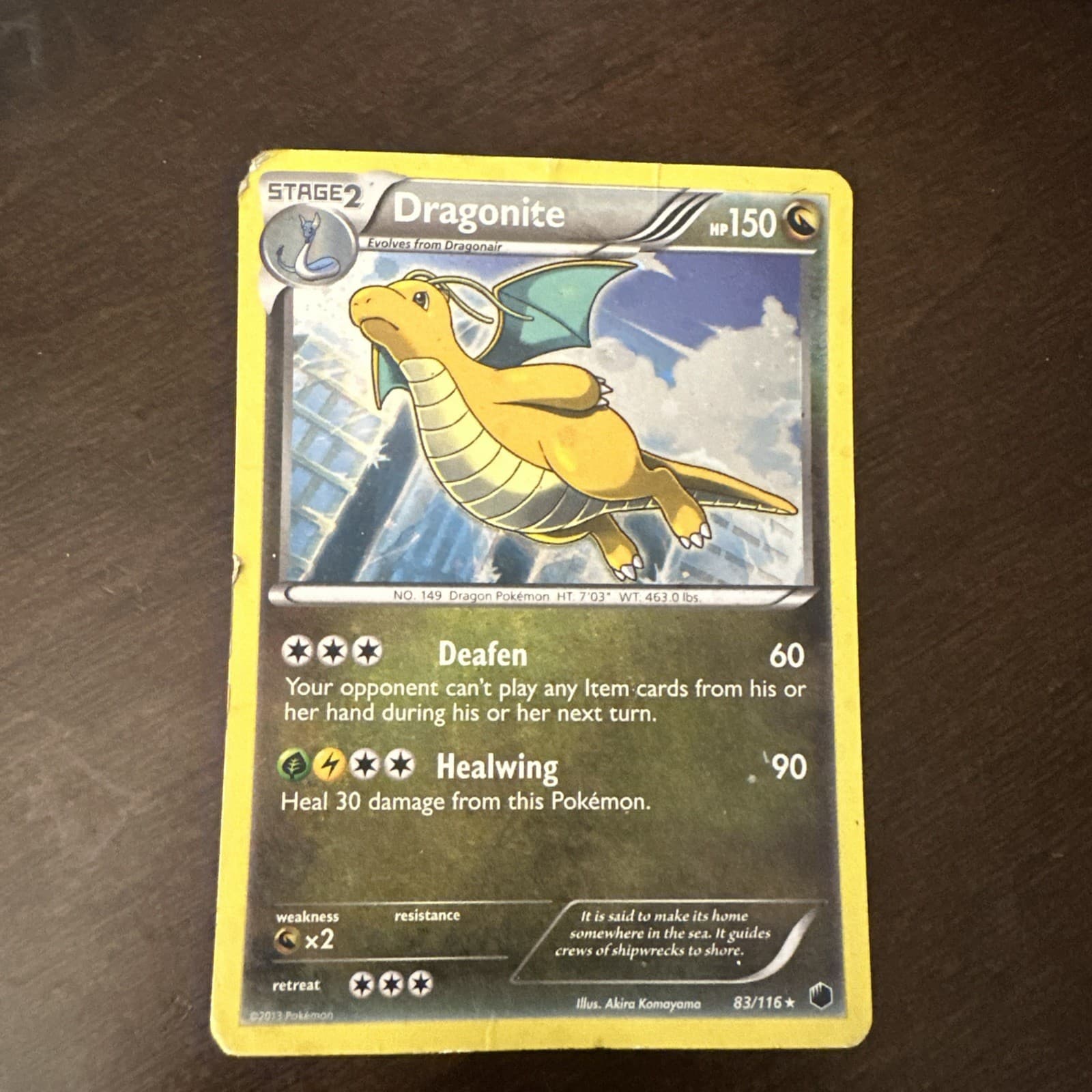 Pokémon TCG Dragonite Cosmos Holo Rare Card 83/116 Plasma Freeze Damage HP