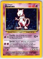 Mewtwo 10/102 Holo Holo Rare Base Set Unlimited Pokemon Holo LP