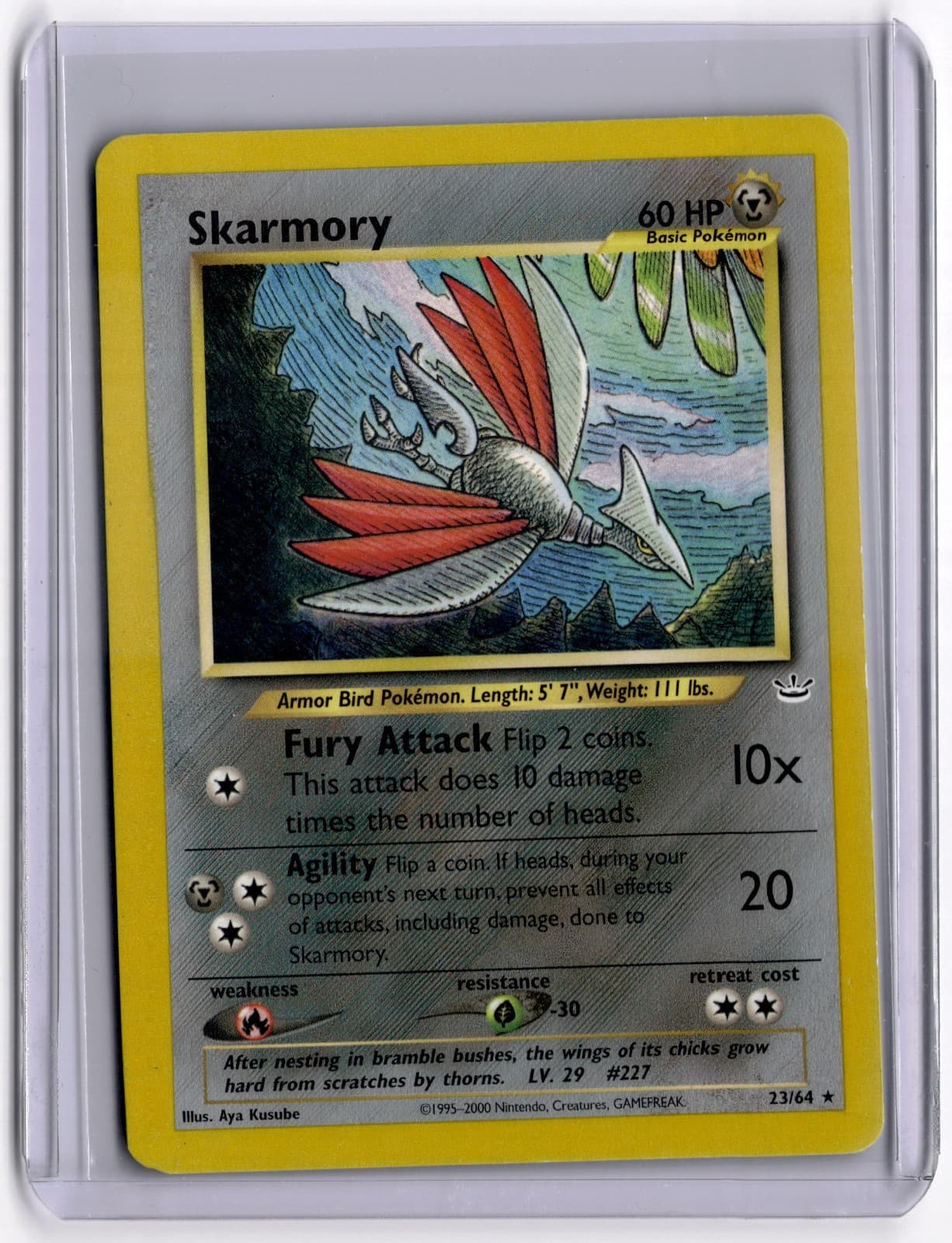 Skarmory 23/64 Unlimited Neo Revelation Rare Pokemon Card - NM/LP