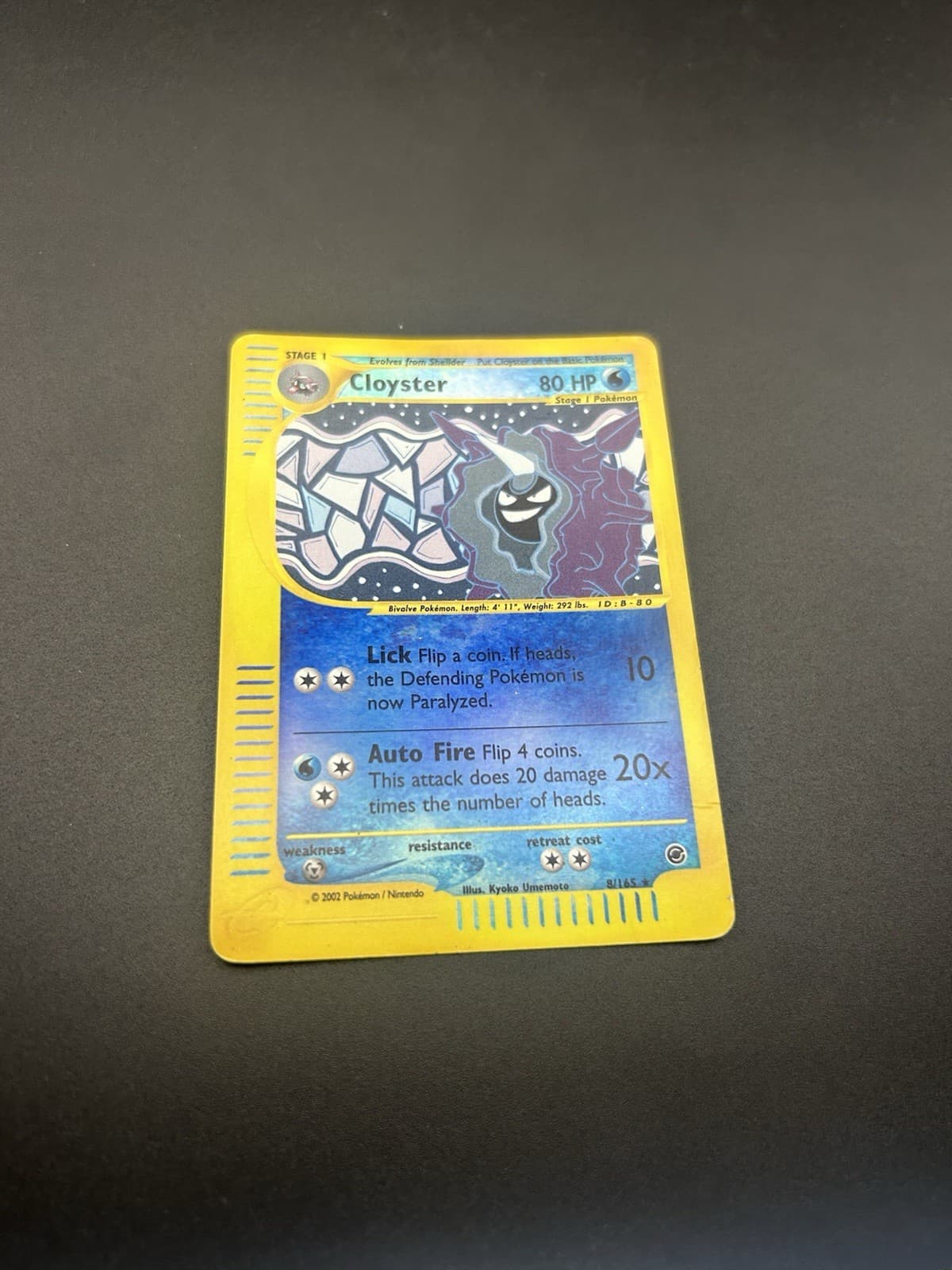 Pokémon TCG Cloyster Expedition Base Set Reverse Holo Card 8/165