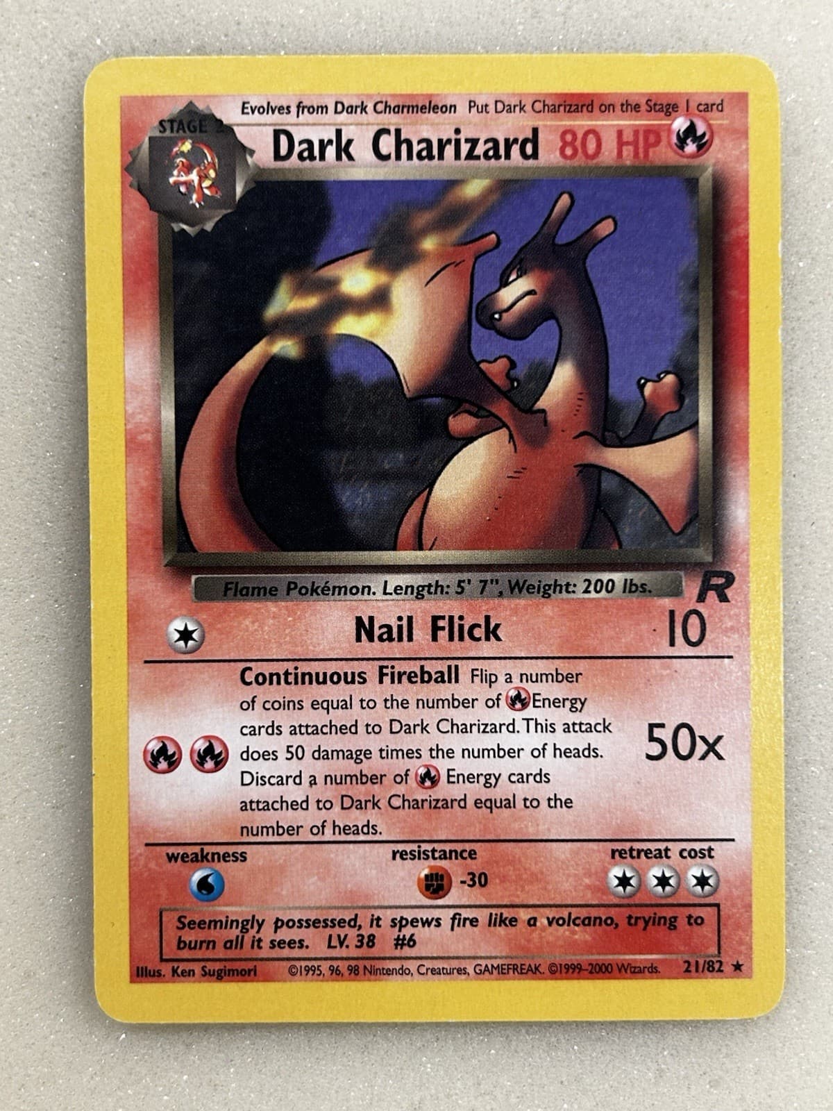 Dark Charizard 21/82 Rare Team Rocket Pokemon Unlimited Lightly Played