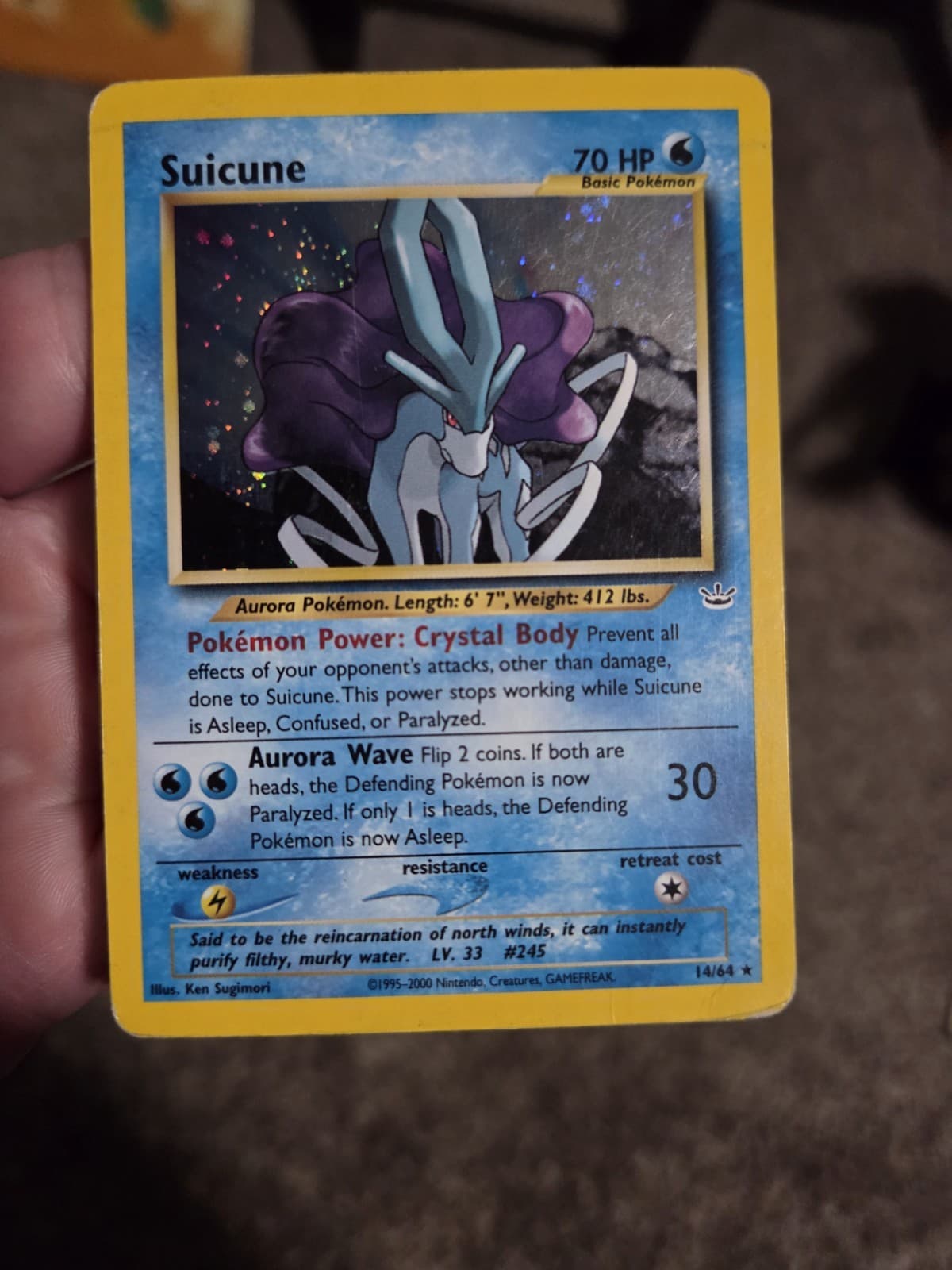 Suicune 14/64 Pokemon TCG Neo Revelation Holo Rare Unlimited