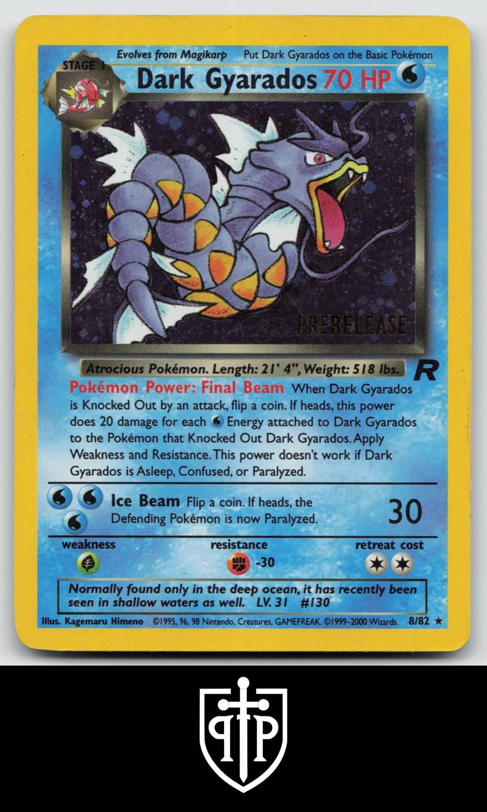 Pokemon - Dark Gyarados 8/82 Team Rocket - Holo Prerelease Promo- HP