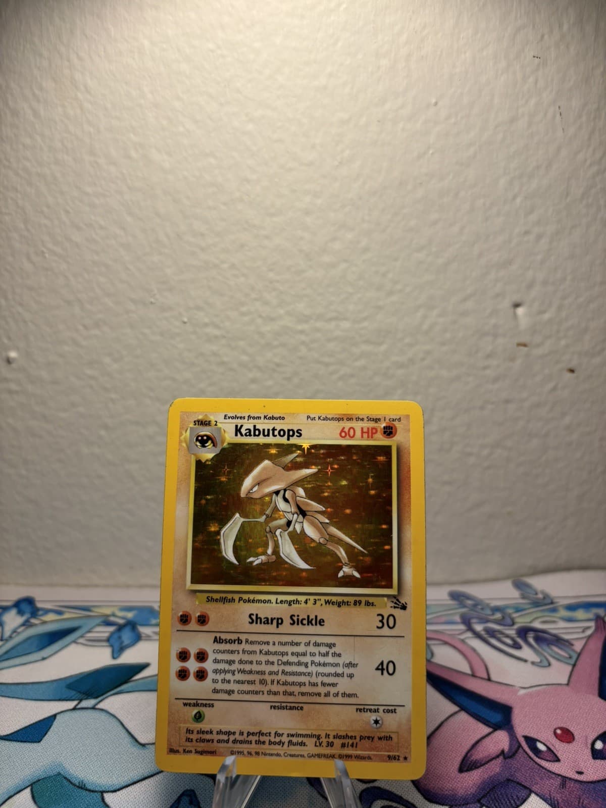 Kabutops 9/62 Fossil Unlimited Holo Rare Holo 60 HP English 1999 VINTAGE