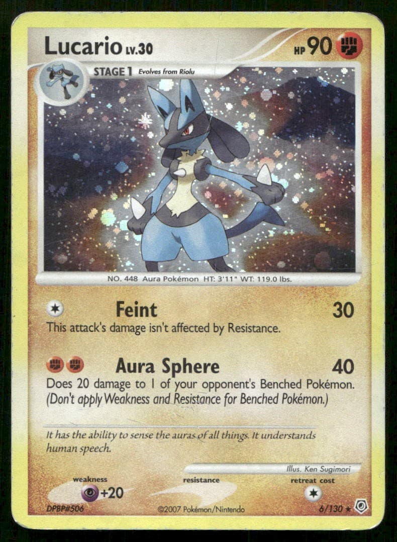 Lucario Holo Rare Diamond and Pearl 6/130 HP