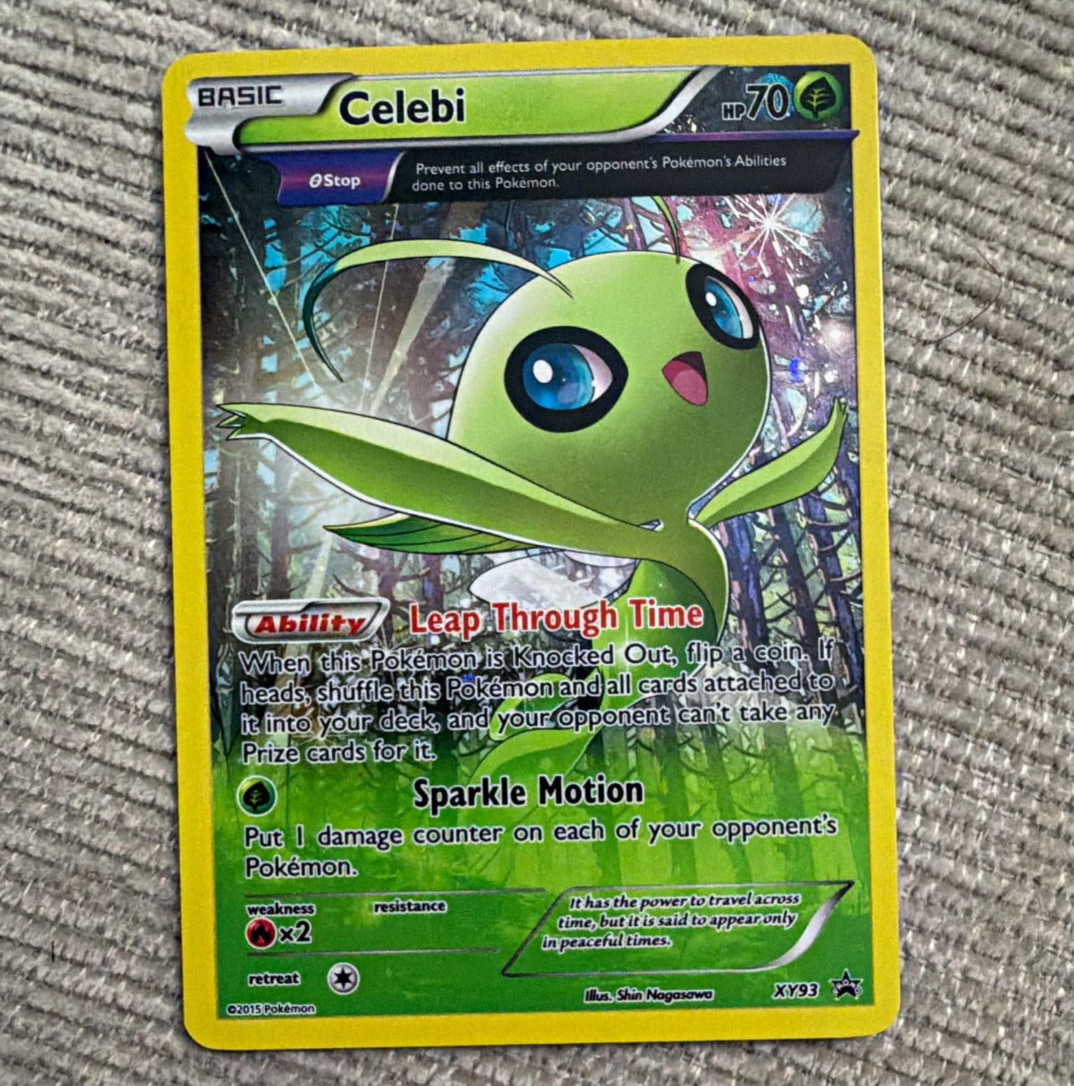 Celebi XY93 XY Promo Holo 70 HP English 2015 Basic Θ Stop Shin Nagasawa