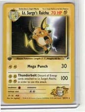 Lt. Surge's Raichu 28/132 1st Edition - Gym Challenge  Pokemon Card