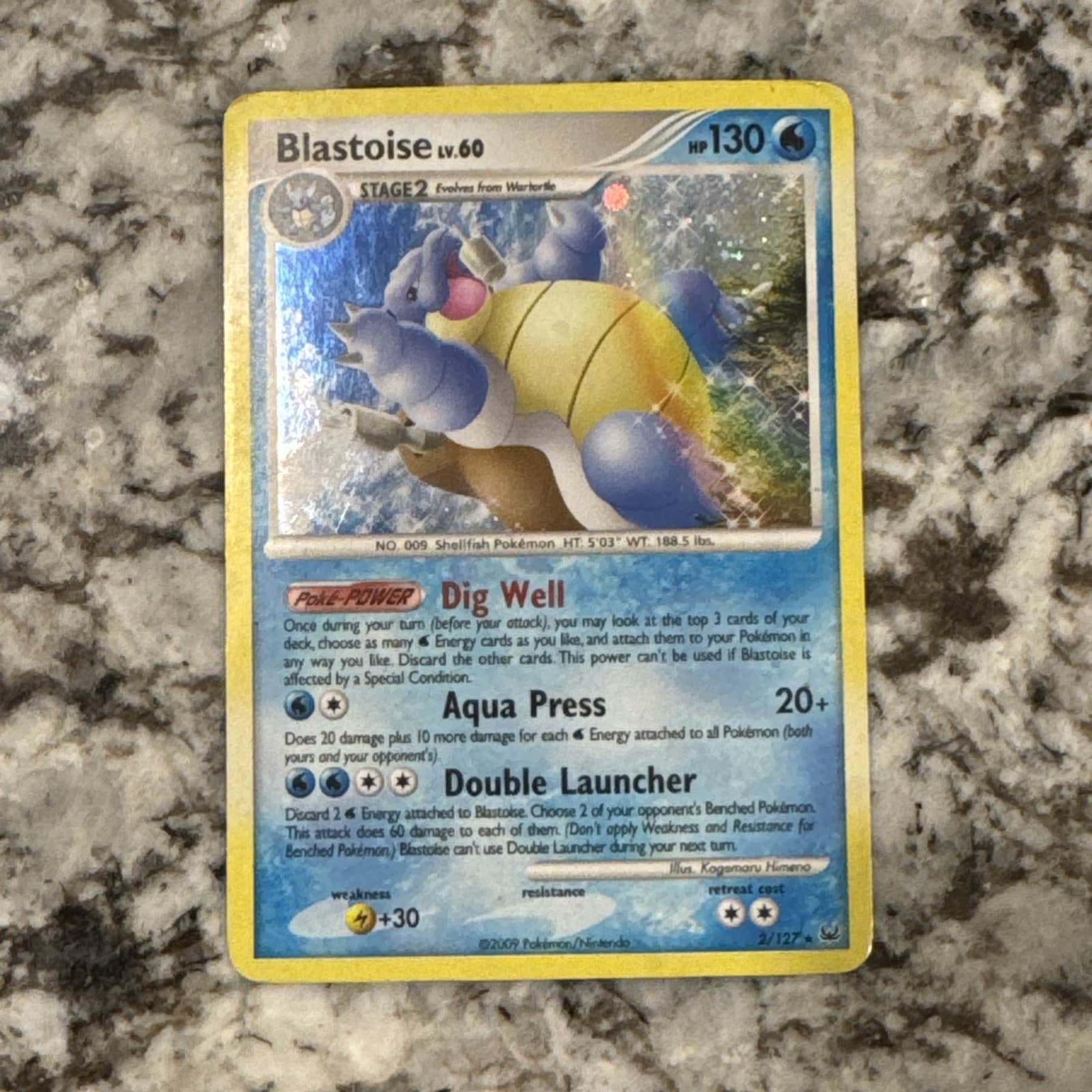 Platinum Blastoise 2/127 Holo Rare Pokemon Holo Heavily Played