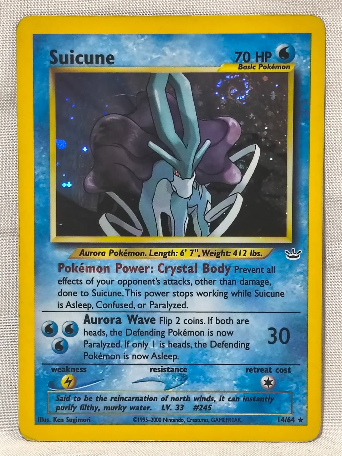 Suicune 14/64 Neo Revelation Holo with SWIRL