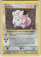 Pokemon TCG Clefairy Holo Rare Base Set (Shadowless) 005/102