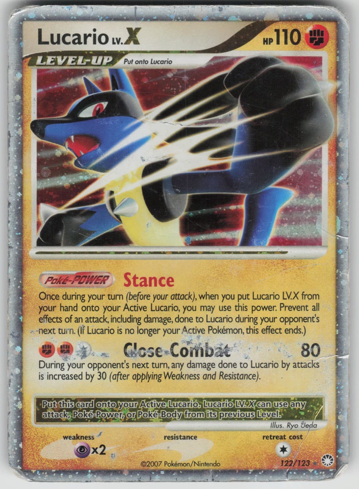 Pokemon TCG Lucario LV.X Ultra Rare Mysterious Treasures 122/123