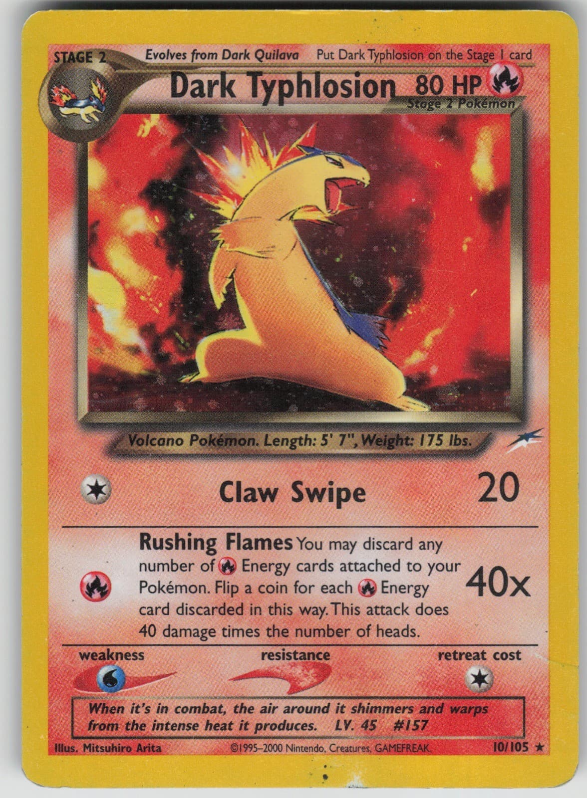 Pokemon TCG Dark Typhlosion Holo Rare Neo Destiny 010/105