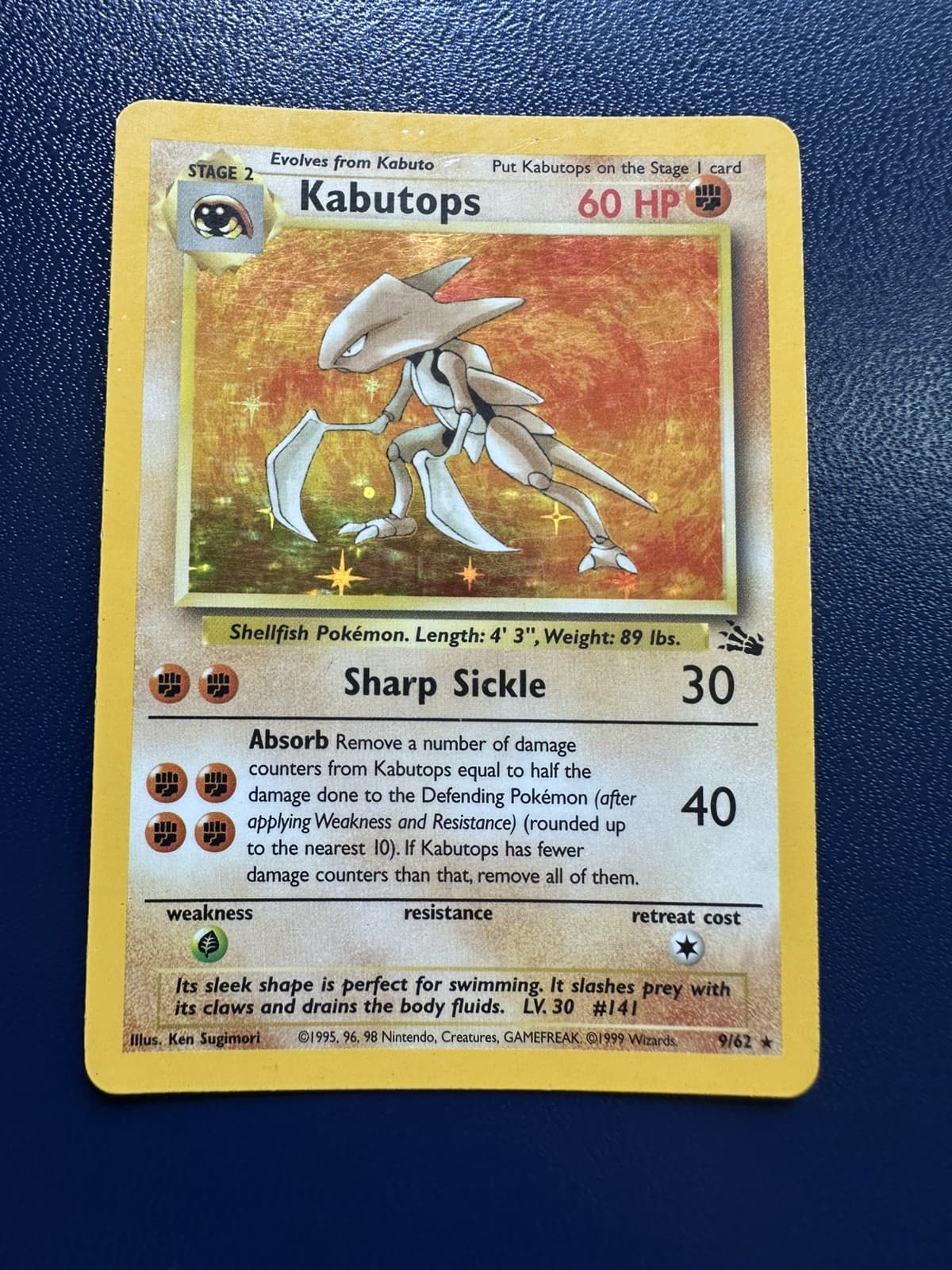 Kabutops 9/62 Holo - Pokemon Fossil MP