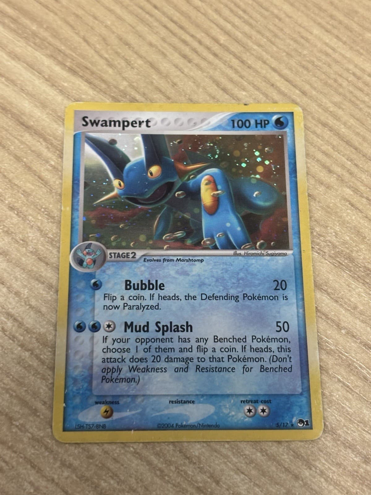 Swampert 005/017 POP Series 1 Sick Swirl! Holo Mp/hp Condition Pokemon Card