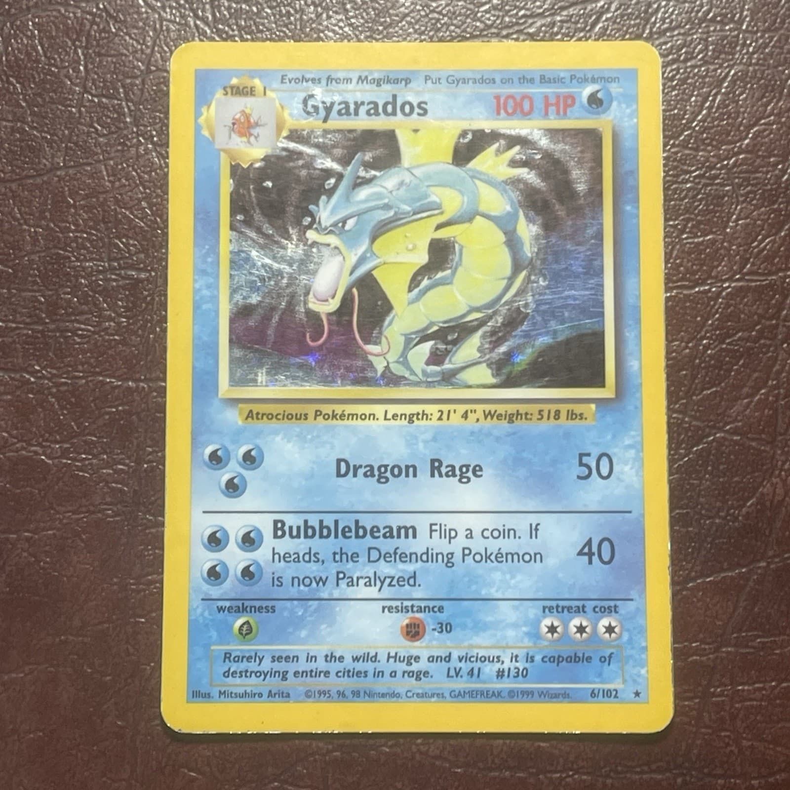 Gyarados 6/102 Base Set Holo 1999 WOTC Unlimited Pokémon TCG