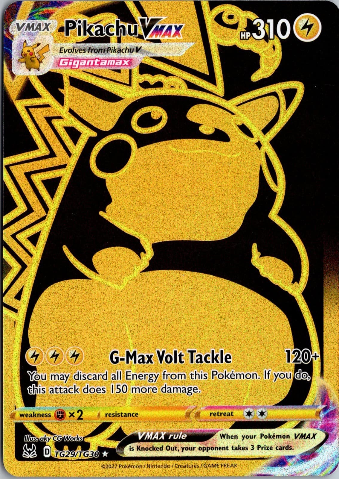 Pikachu VMAX (Secret) Ultra Rare SWSH11: Lost Origin Trainer Gallery TG29/TG30NM