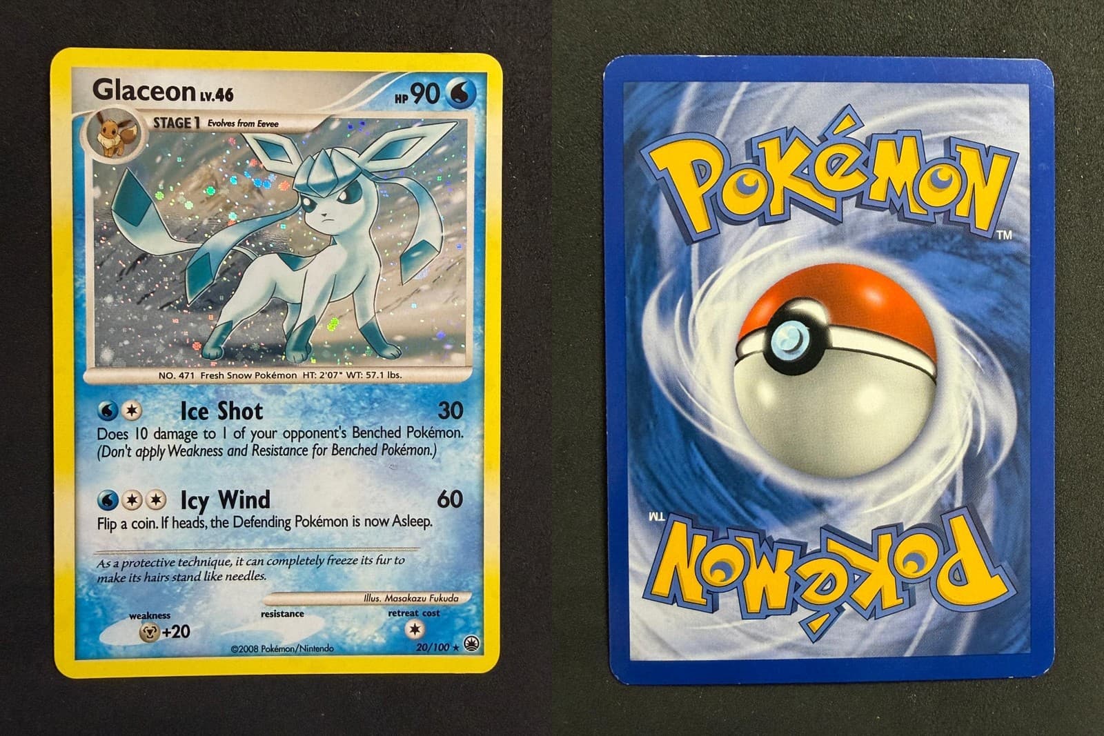 POKEMON UNGRADED GLACEON (DP MAJESTIC DAWN) 20/100 HOLO DECK EXCLUSIVES LP