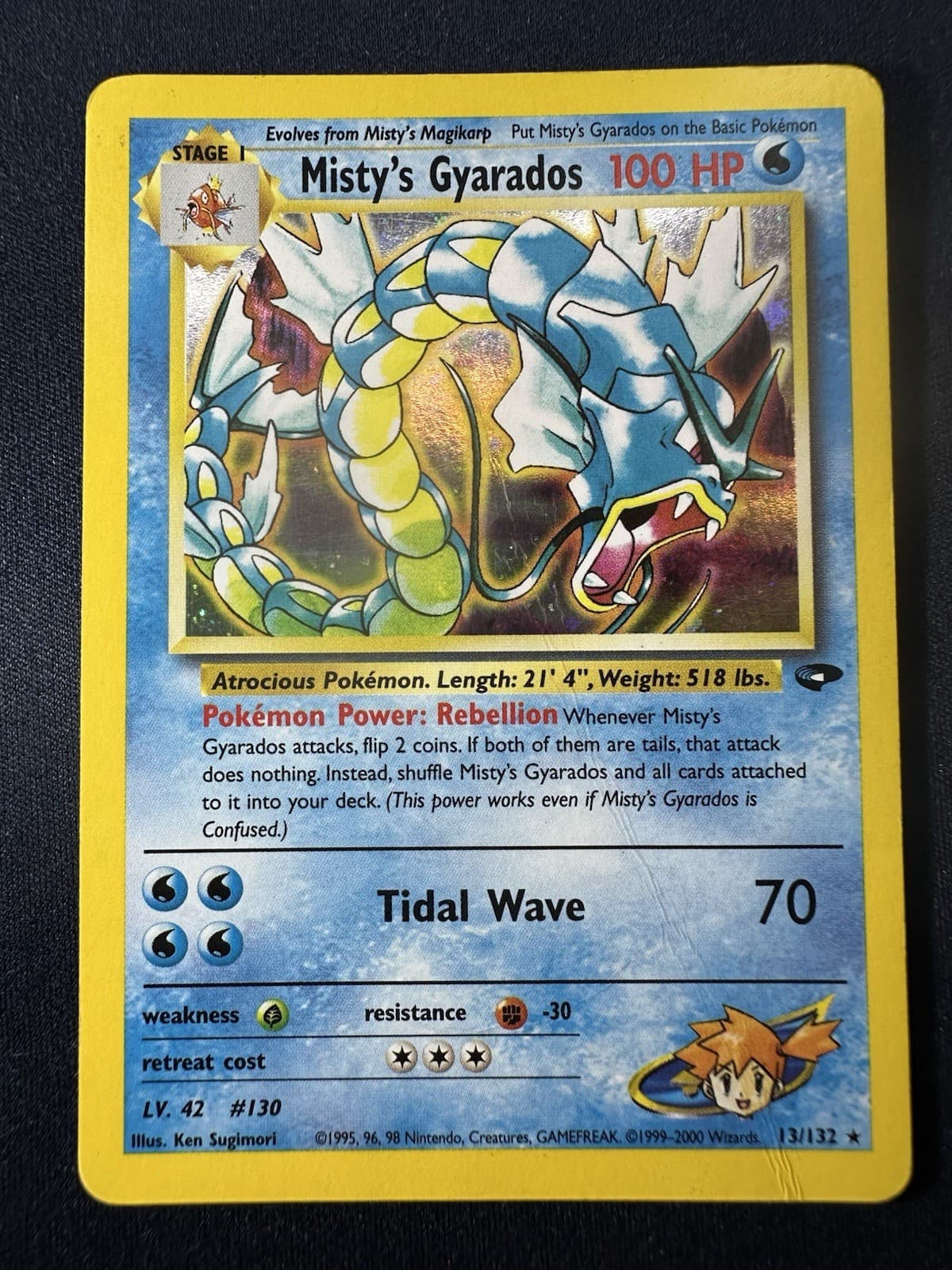 Misty's Gyarados 13/132 HOLO Gym Challenge Vintage 2000 Pokemon HP FREE SHIP B