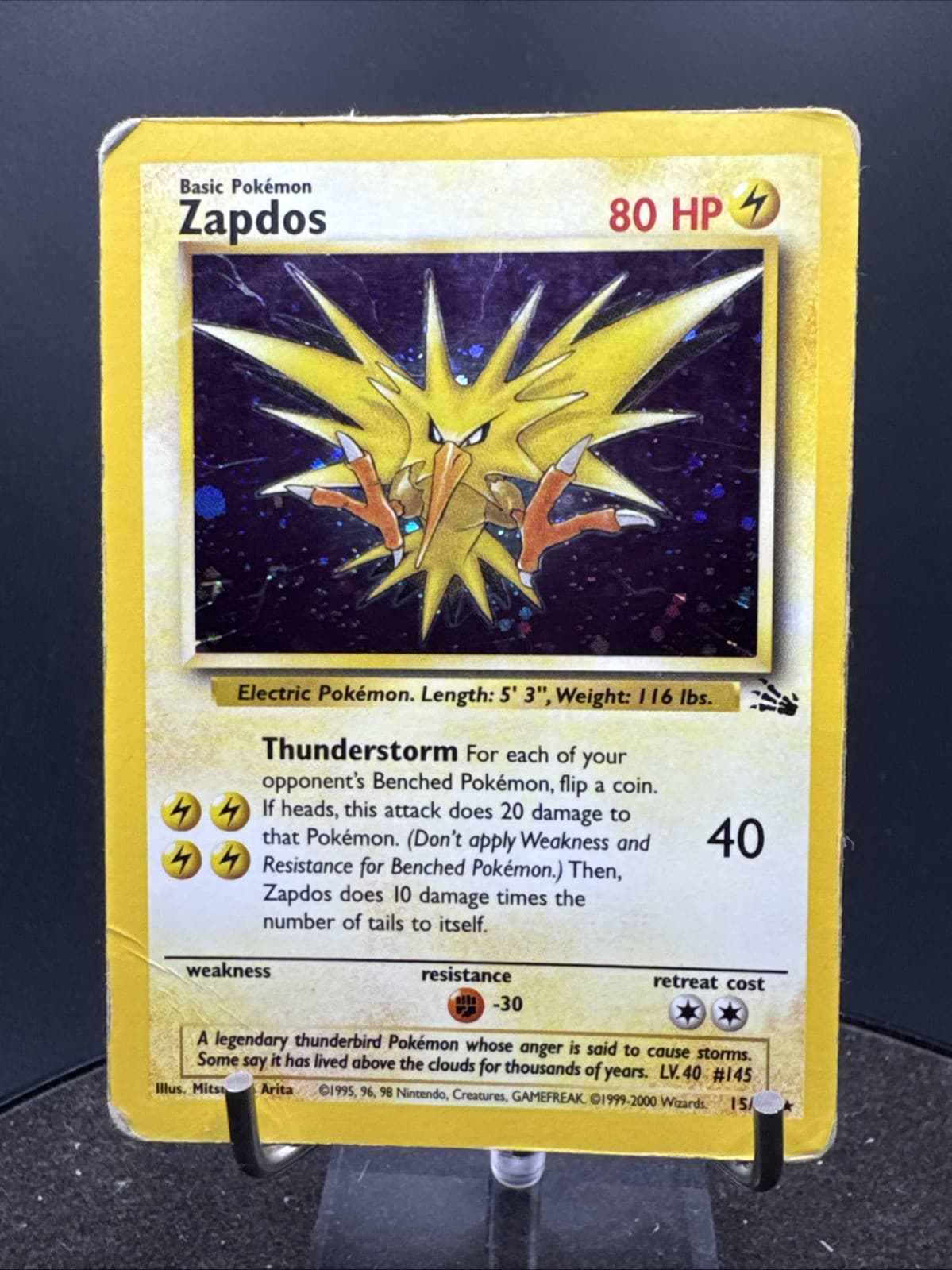 Zapdos 15/62 Fossil Thunderstorm Deck Exclusive Cosmos Holo Rare Pokemon TCG 