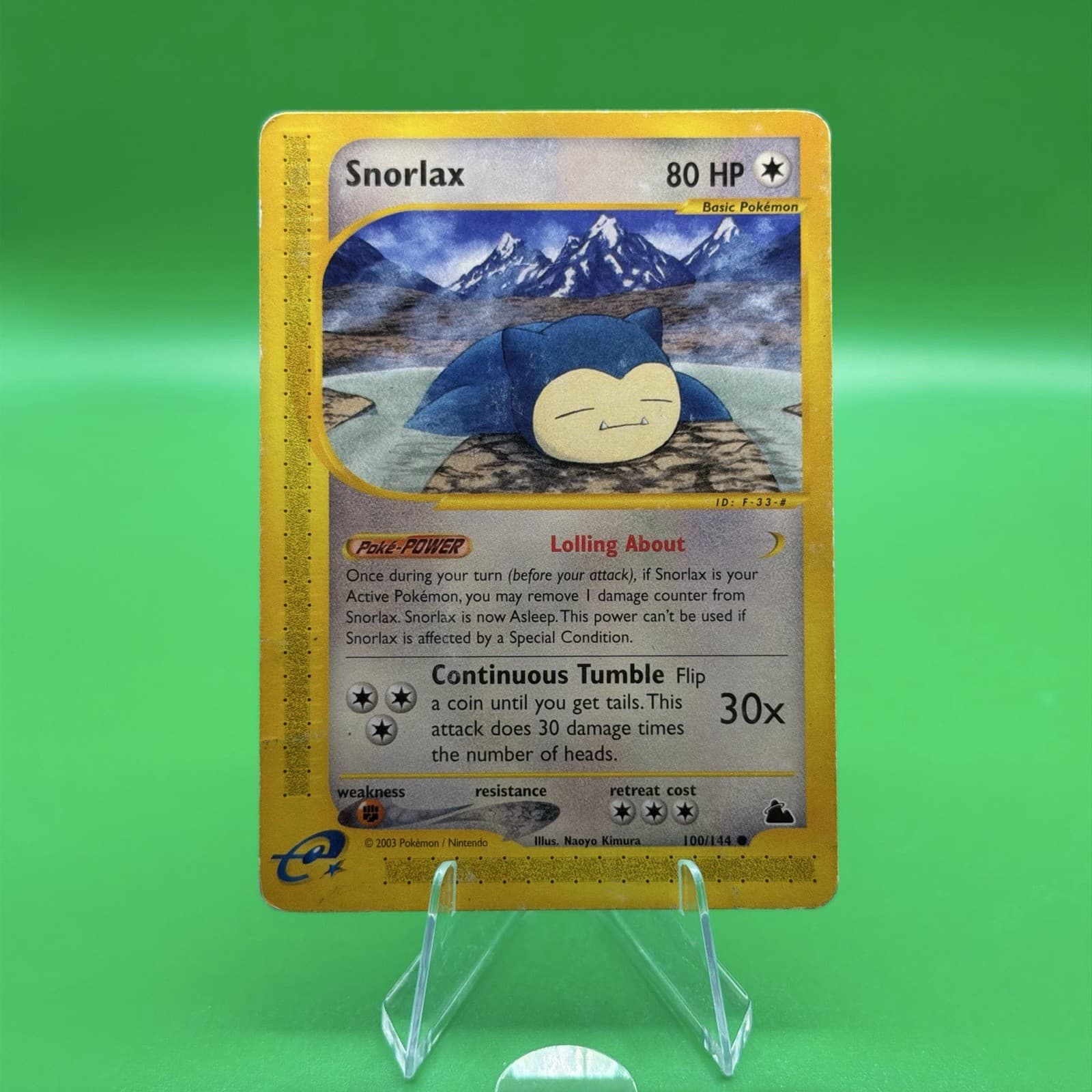 Snorlax 100/144 Skyridge Regular Non-Holo Rare Pokemon TCG Nintendo HP