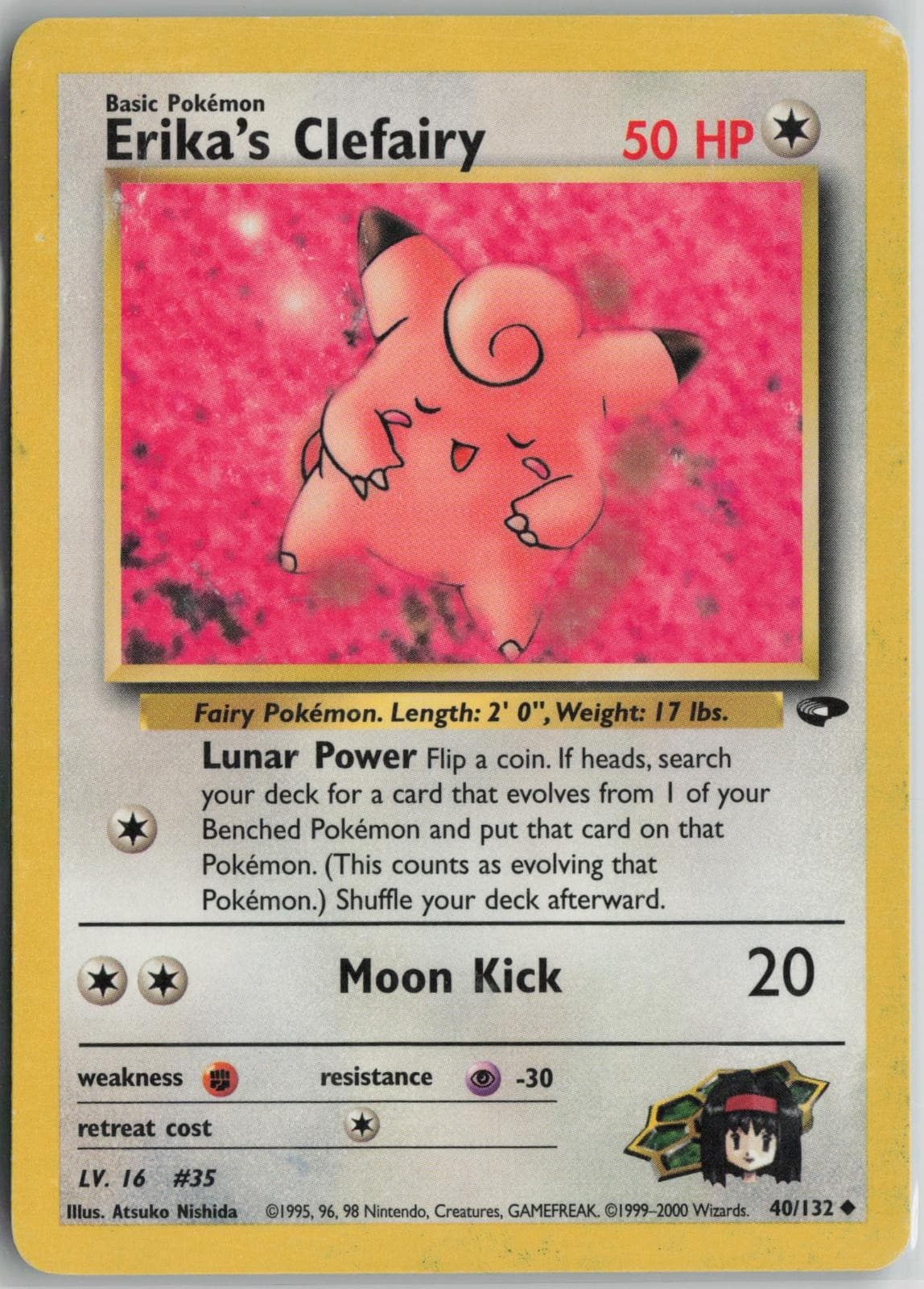 Erika's Clefairy 40/132 Uncommon Gym Challenge Pokemon Unlimited MP