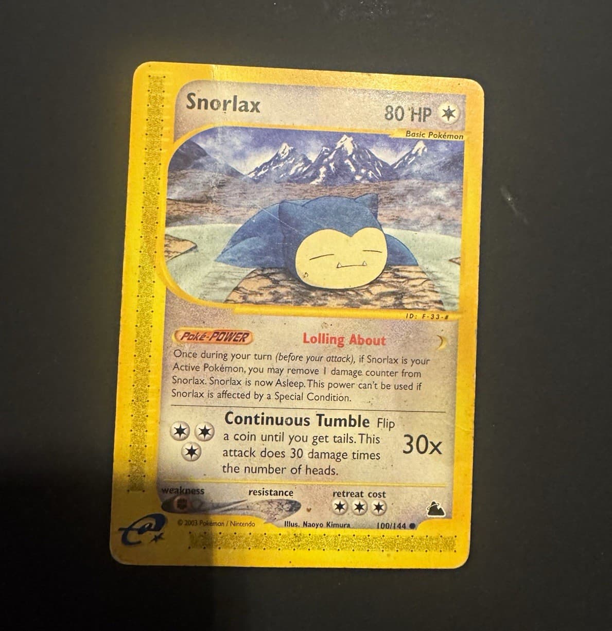 Pokemon TCG Snorlax 100/144 Skyridge 80 HP Common Regular English