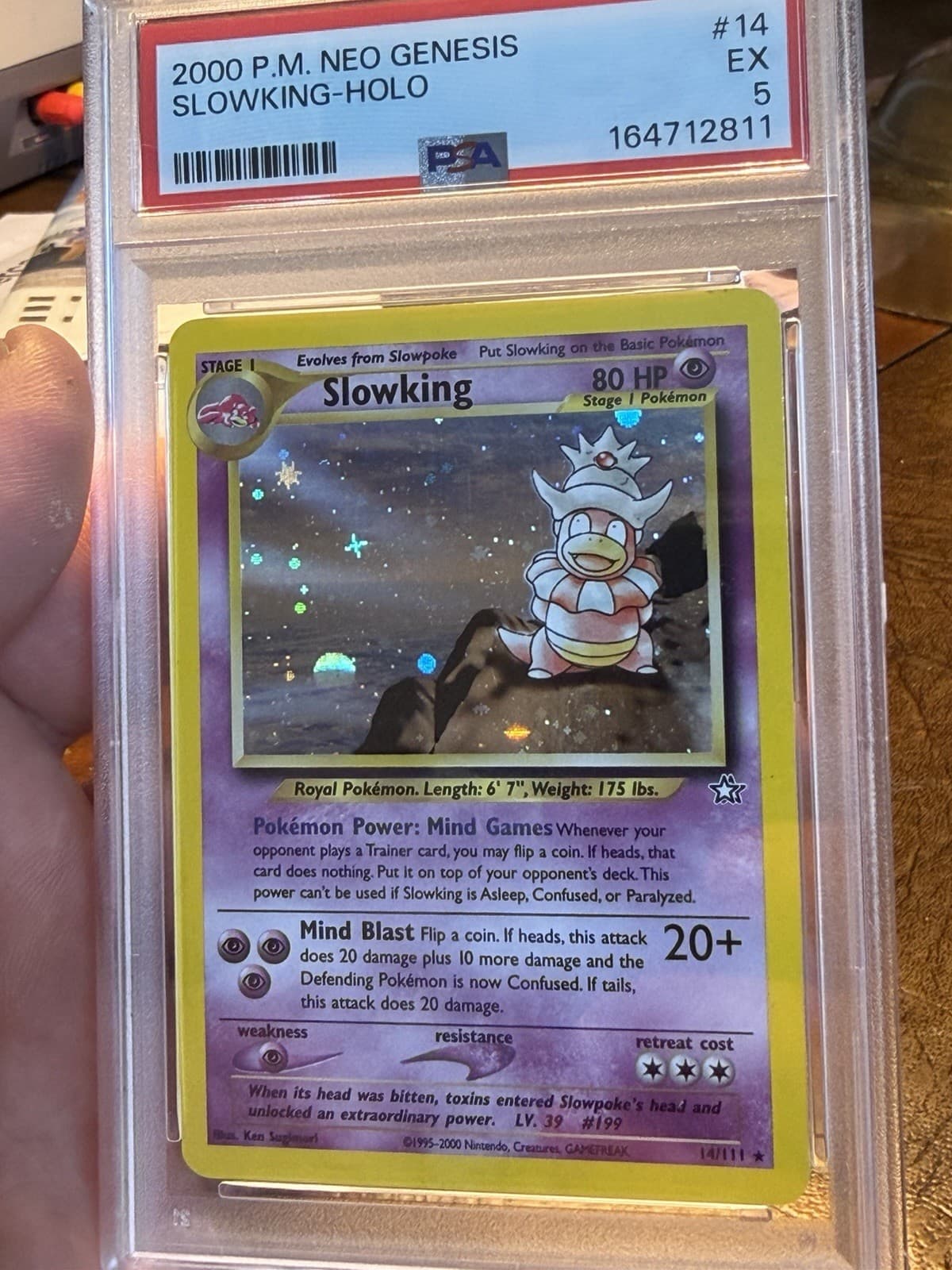 2000 Pokemon TCG Slowking 14/111 Neo Genesis RARE Holo English Sugimori PSA 5