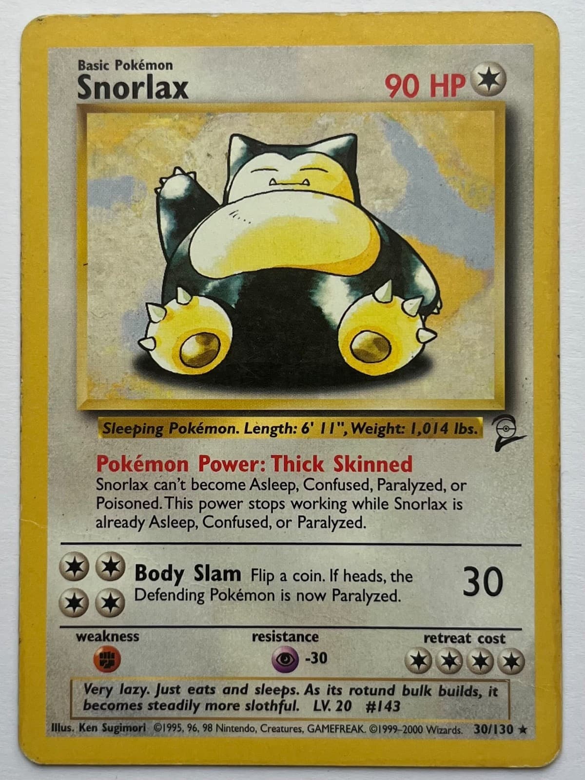 Snorlax 030/130 Pokemon Base Set 2 Regular
