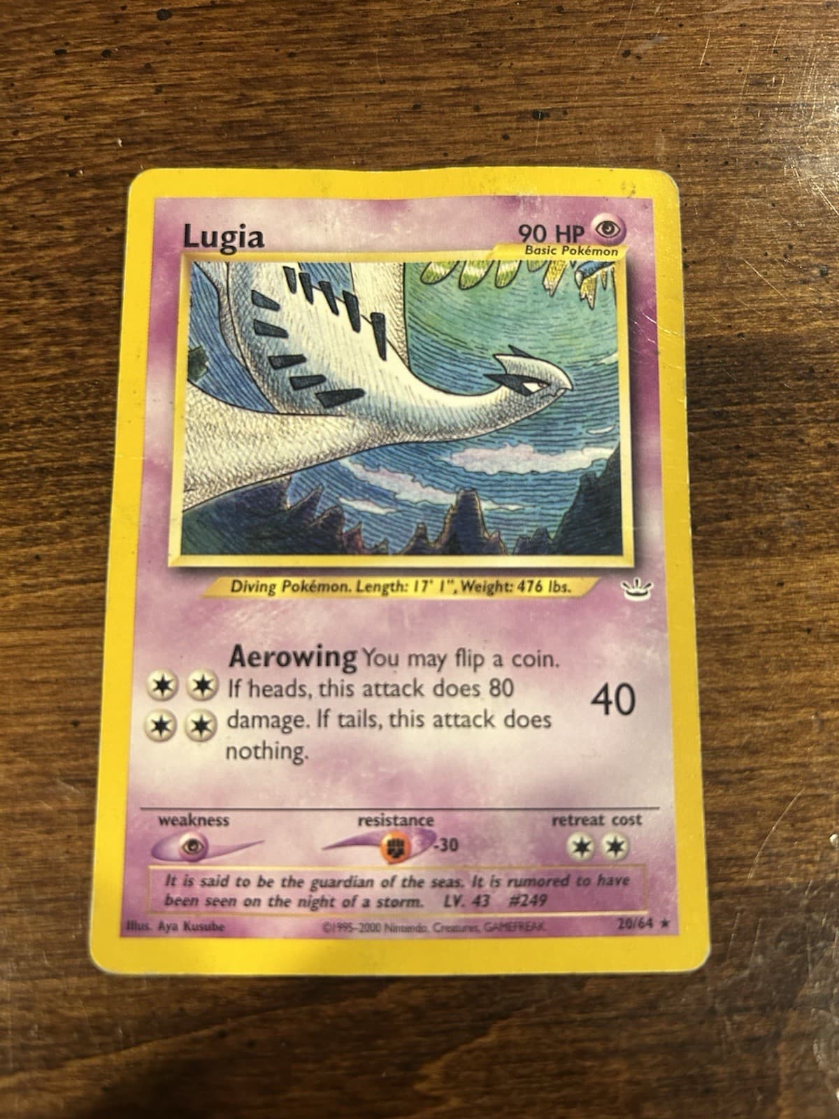 Lugia 20/64 Neo Revelation Unlimited Vintage WOTC 2000 Pokémon TCG Played