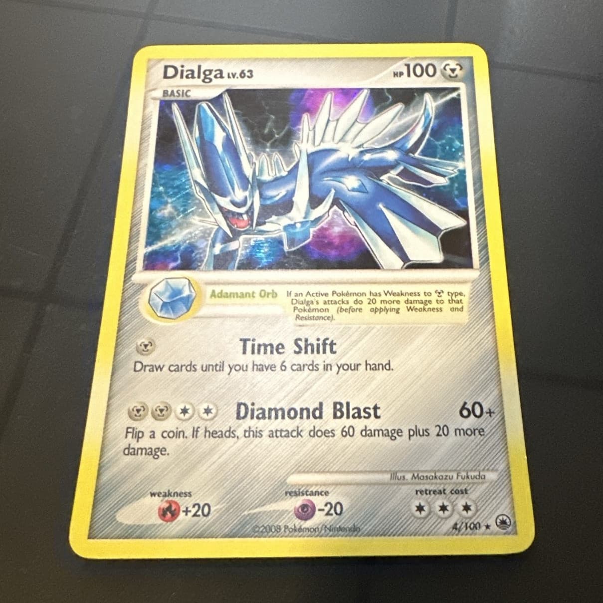 The Pokémon Company Dialga 4/100 Majestic Dawn Holo Rare English 100HP Basic