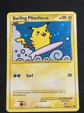 Pokémon TCG— Surfing Pikachu Holo 114/111 Rising Rivals Secret Rare  LP/MP
