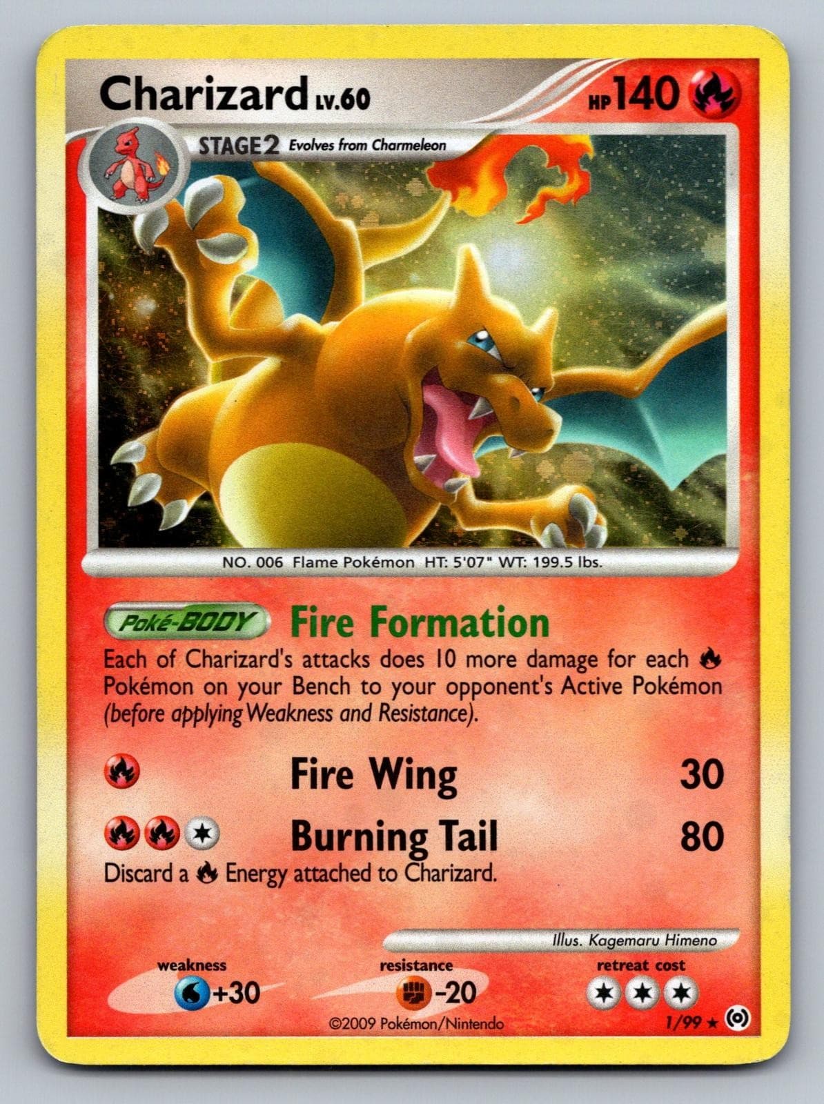 Charizard 1/99 Holo Rare Arceus Pokemon MP