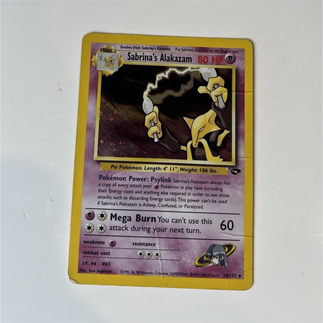 Pokémon TCG Gym Challenge Sabrina's Alakazam 16/132 Holo 80HP 2000 EN Unlimited