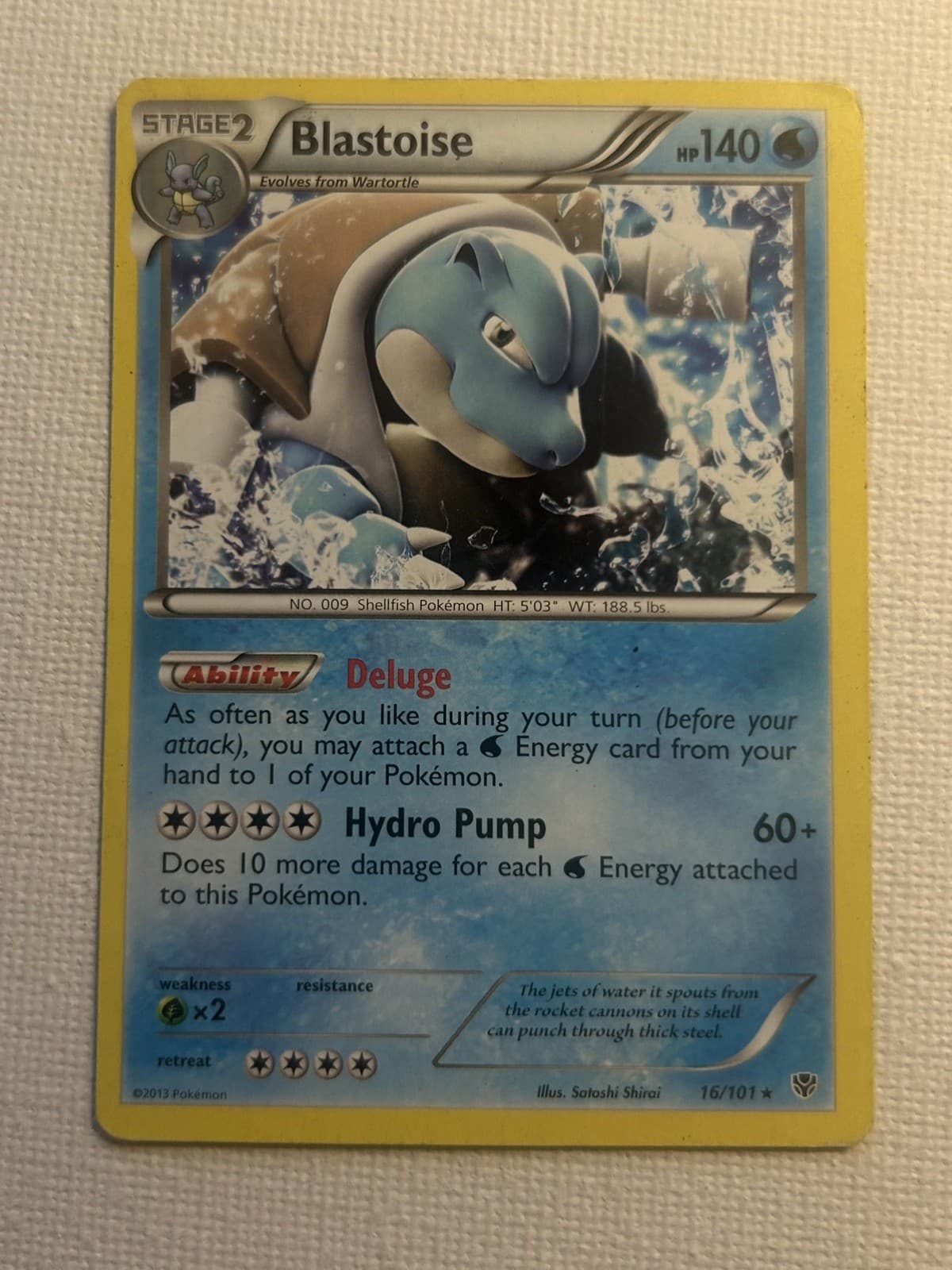 Blastoise 16/101 Plasma Blast Rare Pokemon Card 2013 English LP