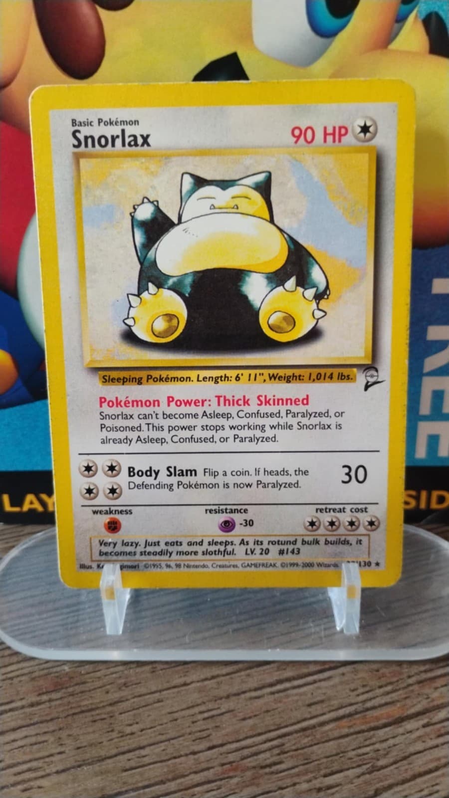 SNORLAX Base Set 2 POKEMON Non-Holo 2000 Trading Card 30/130 HP